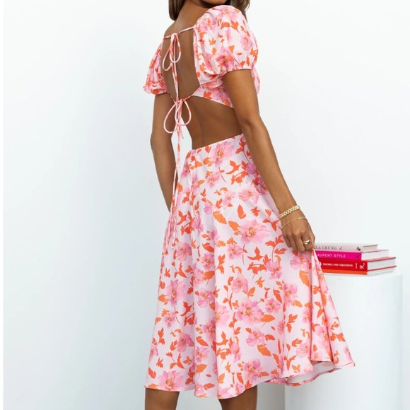 Dish It Out Midi Dress Pink - Picture 4 of 5